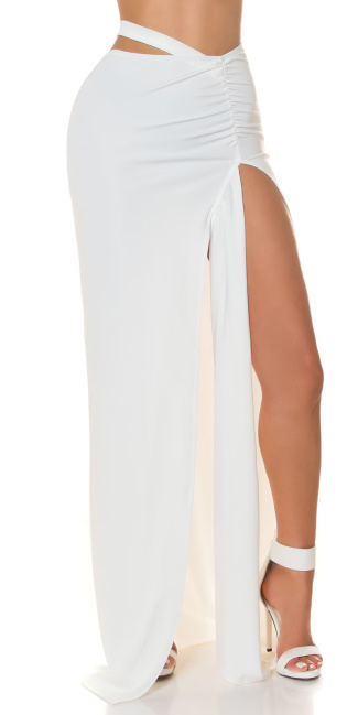 Musthave Maxi Skirt with Cut Out White
